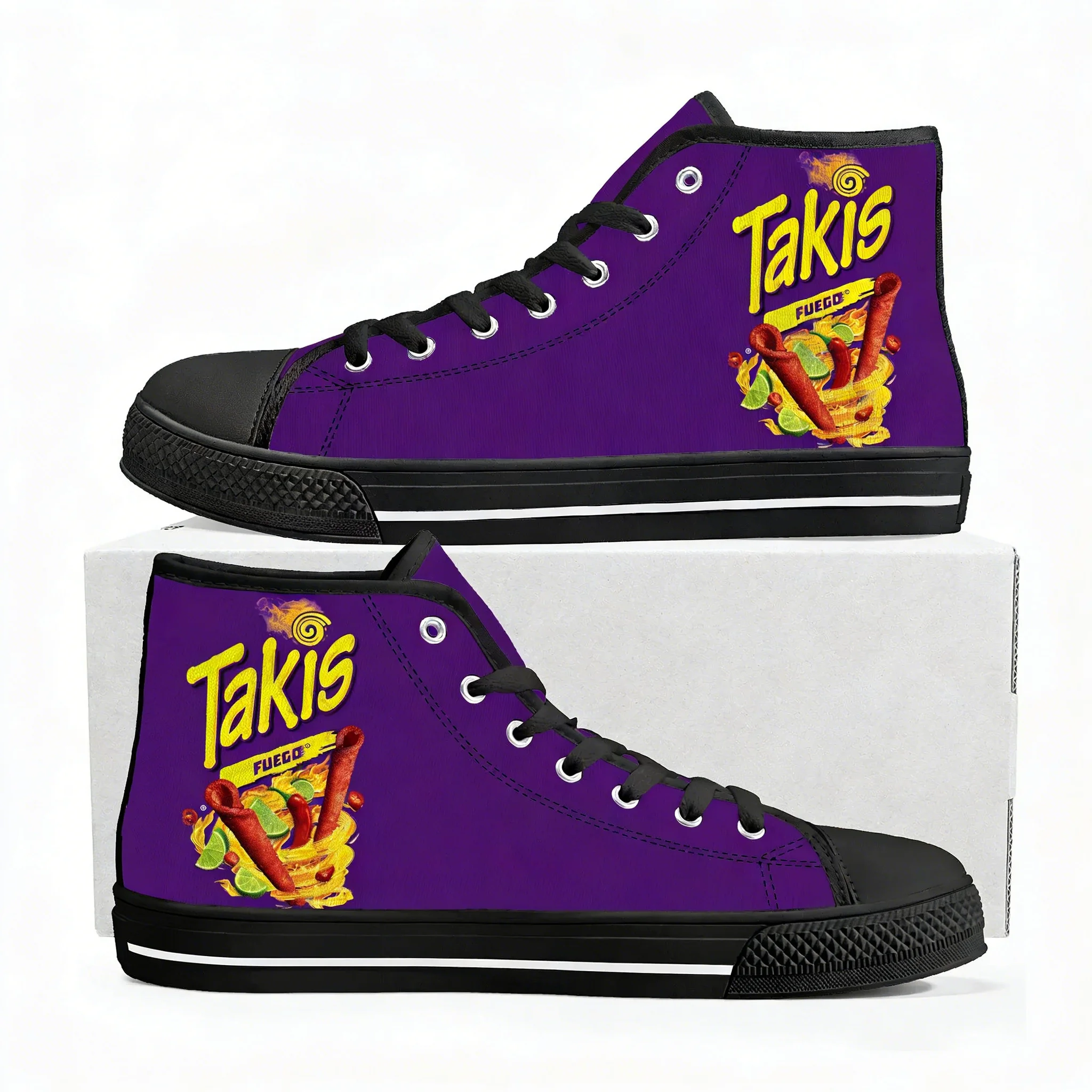 Quality Food Snacks - Sneakers alte divertenti con motivo Takis