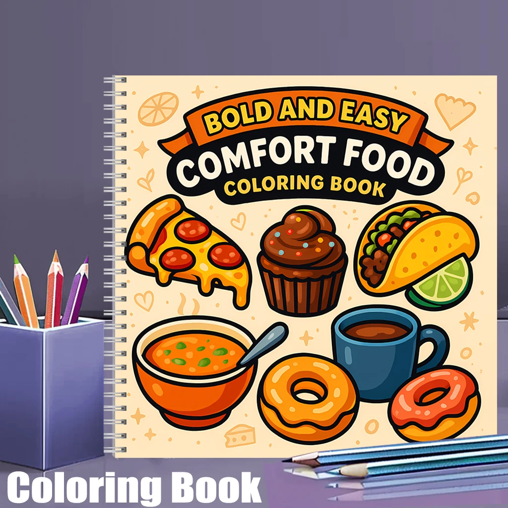 Food And Snacks Coloring Book Bold And Easy - Libro da colorare rilassante per adulti,