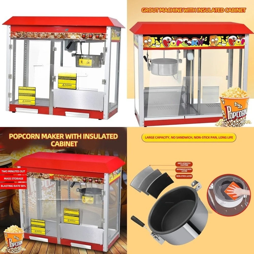 Food Processor Snacks - Macchina per Popcorn Commerciale Automatica Elettrica