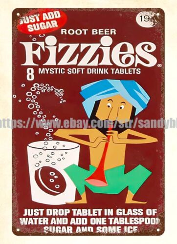 Food And Snacks Ideas - Targa in metallo Fizzies anni '60,