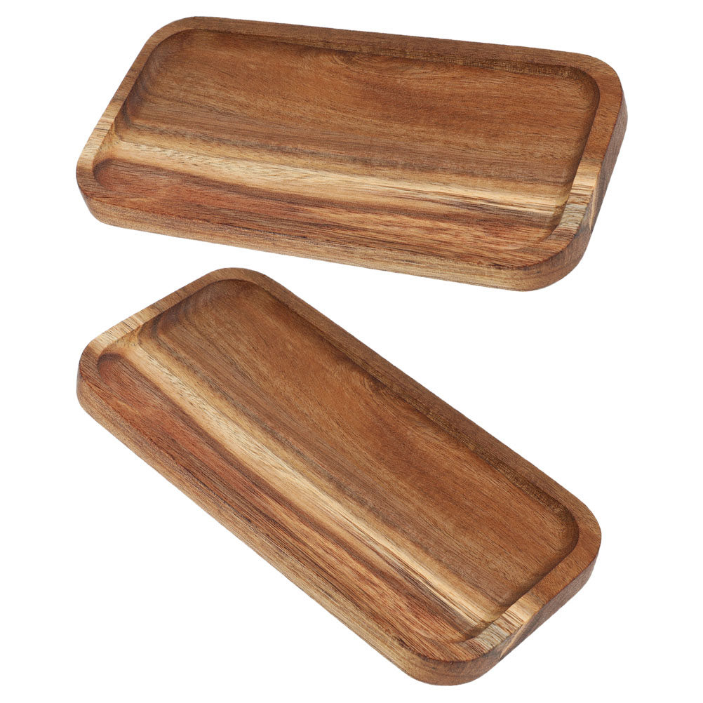 Food Snacks For Camping - 2 Pezzi Vassoio Rustico in Legno