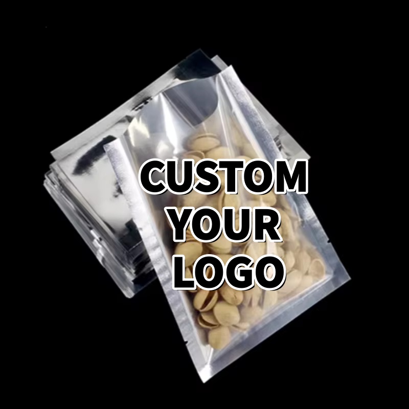 Food Snacks For Christmas - Confezione da 100 buste piatte argento