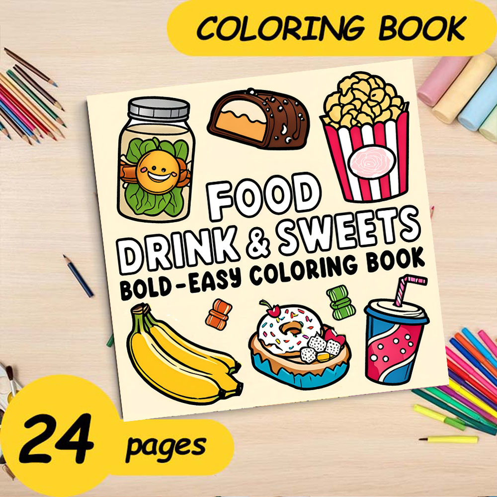 FOOD DRINK & SWEETS Libro da c - Food And Snacks Coloring Book Bold And Easy recensione e prezzo