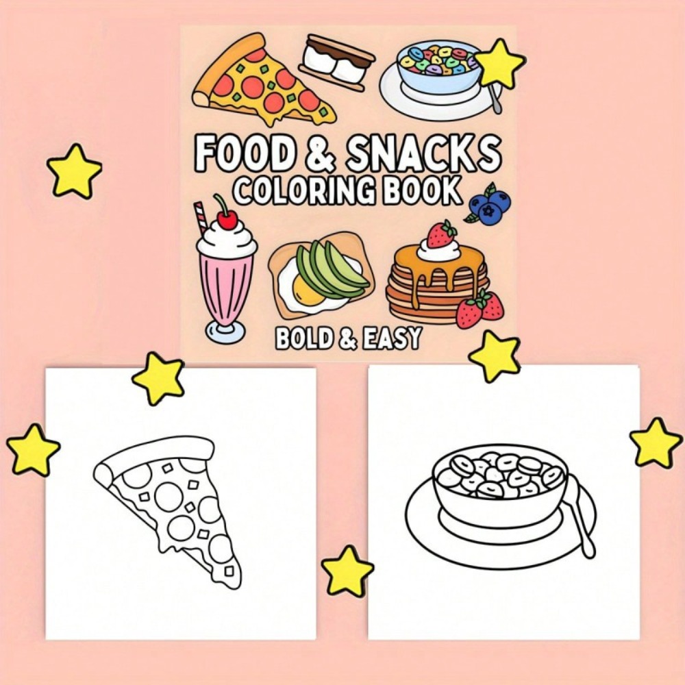 Libro da colorare con cibo e s - Food And Snacks Coloring Book Bold And Easy recensione e prezzo