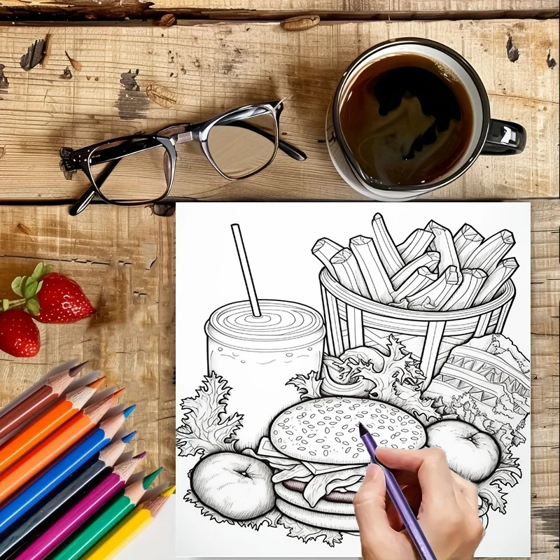 Libro da colorare fast food pe - Food And Snacks Coloring Book Bold And Easy recensione e prezzo